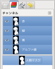 GIMP 人物最背面チャンネル