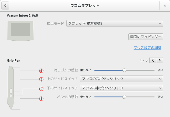 Wacom ペンタブレットの設定