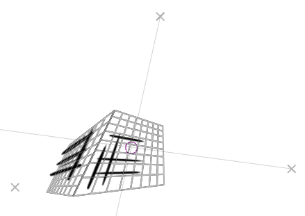 Krita 2.9 『遠近法グリッド』（3Dルーラー）を使用した線