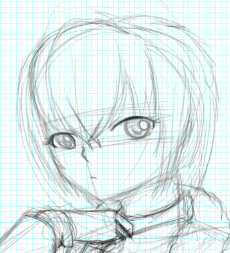 MyPaint 鉛筆で描画(拡大)