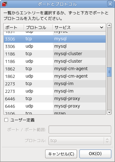 MySQL ポート開放