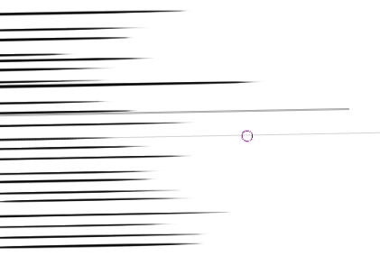 Krita 2.9 『Parallel Ruler』（平行線ルーラー）で作成したスピード線