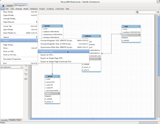 MySQL Workbench EER図のファイル出力