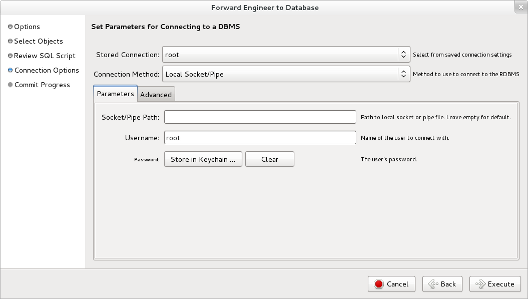 MySQL Workbench Forward 接続選択